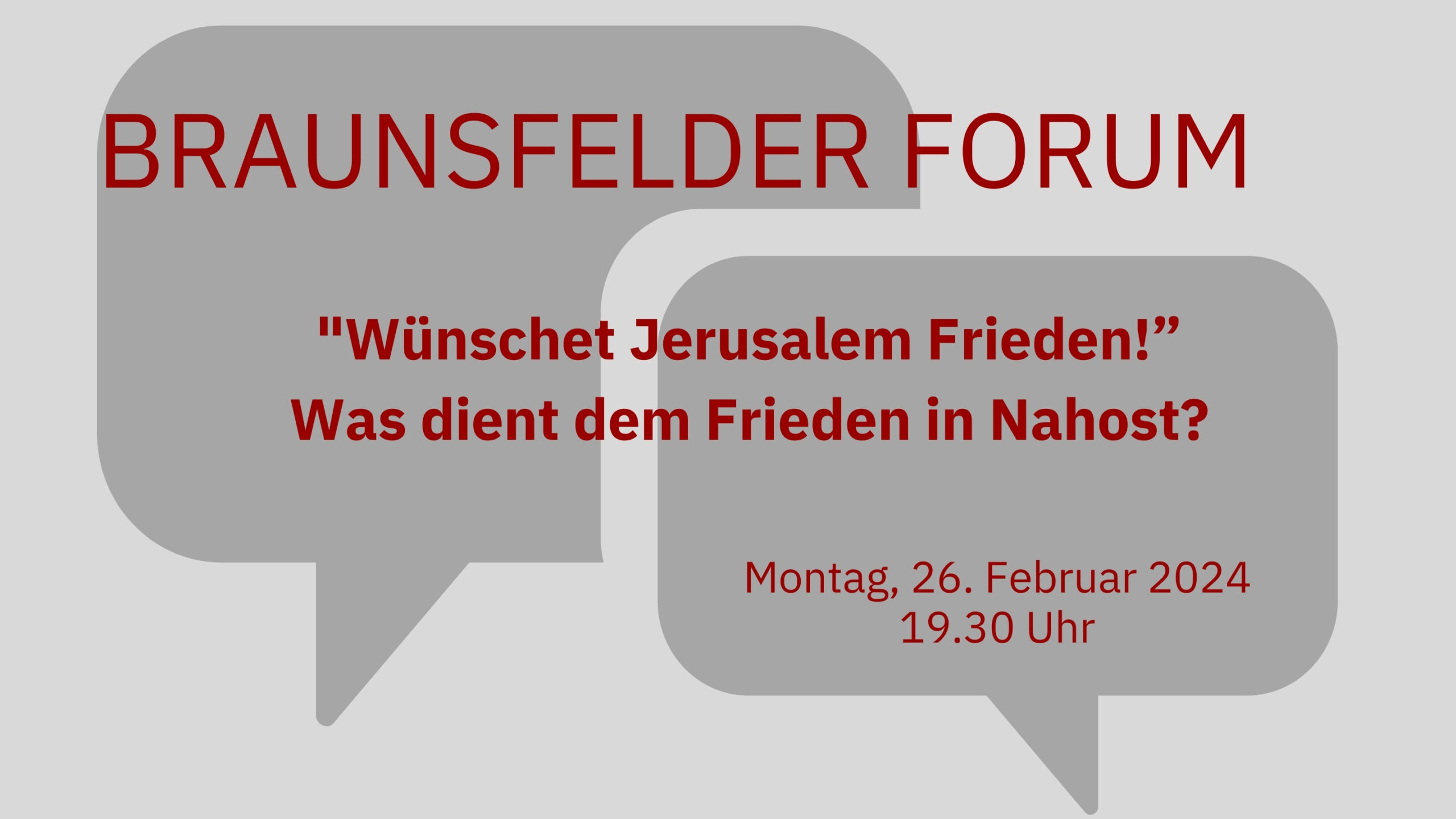 Du betrachtest gerade „Braunsfelder Forum“ am 26. Februar: Diskussion zu Nahost und Antisemitismus