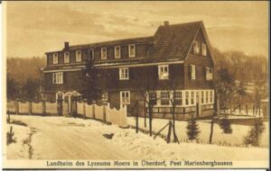 Eine Postkarte des Landheims des Lyzeums Moers.